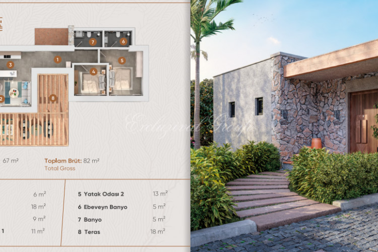 Вилла 4+1 в Бодруме, Турция | PKK-55552