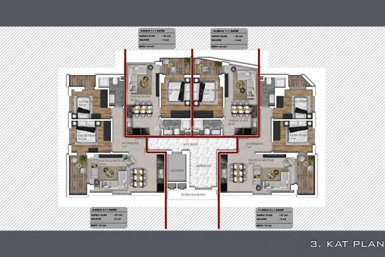 Квартира 1+1 в Алании, Турция | STE-55710