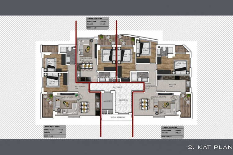 Квартира 1+1 в Алании, Турция | STE-55710