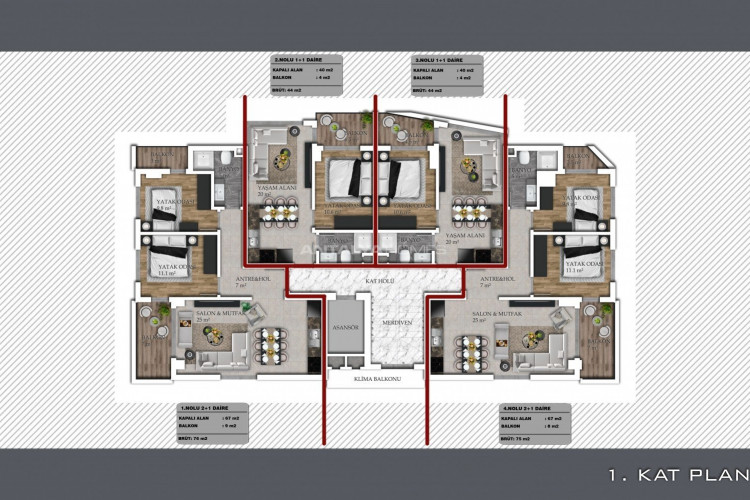 Квартира 1+1 в Алании, Турция | STE-55710