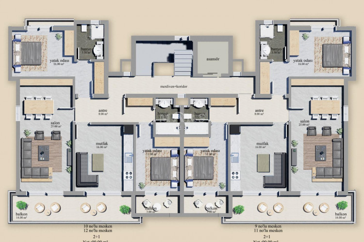 Квартира 3+1 в Алании, Турция | PBB-56021