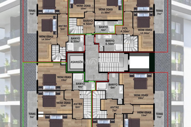 Квартира 2+1 в Алании, Турция | SBB-56014
