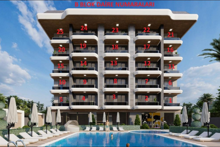 Квартира 1+1 в Каргыджаке, Алания, Турция | PKK-56314