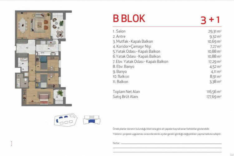 Квартира 3+1 в Стамбуле, Турция | PTE-56428