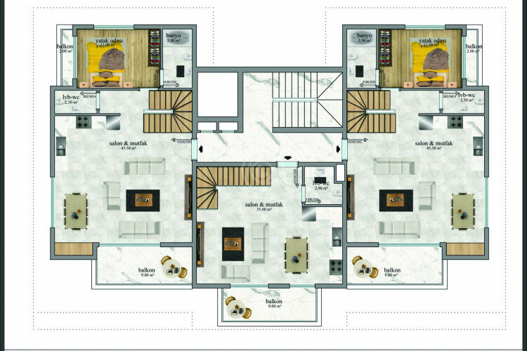Квартира 2+1 в Алании, Турция | PBB-57370