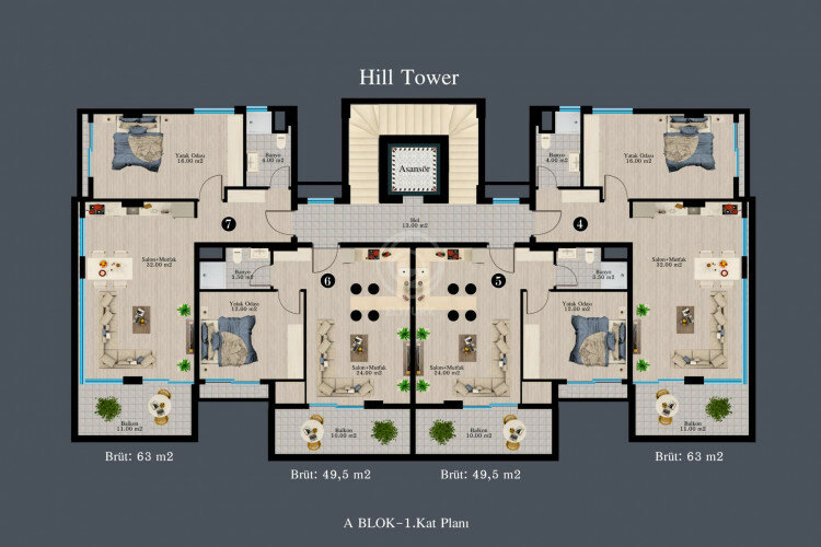 Квартира 2+1 в Алании, Турция | STE-57380