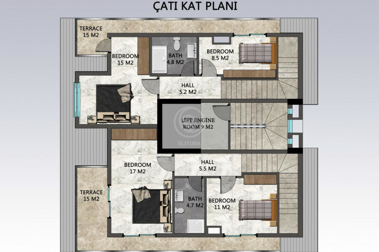 Квартира 3+1 в Алании, Турция | PTE-57414