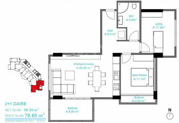 Квартира 1+1 в Алании, Турция | PBB-57419