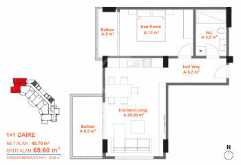 Квартира 2+1 в Алании, Турция | SBB-57420