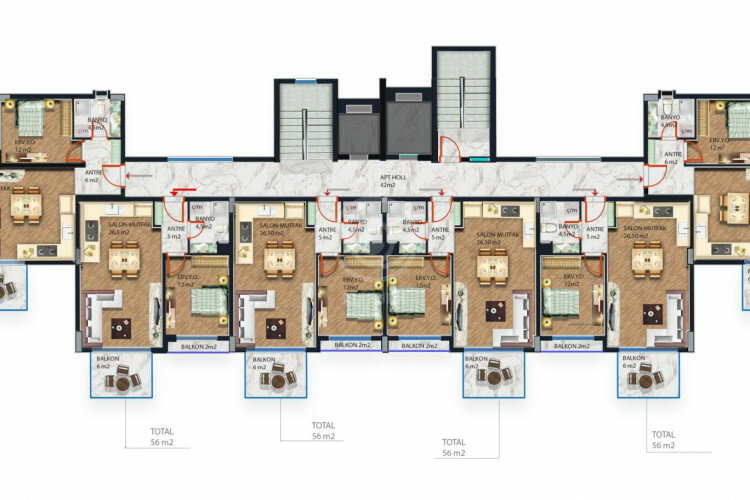 Квартира 1+1 в Газипаше, Турция | PKK-57484