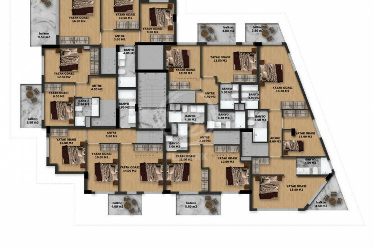 Квартира 2+1 в Алании, Турция | PTE-57501