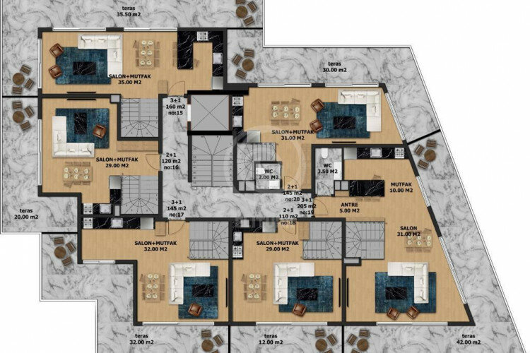 Квартира 3+1 в Алании, Турция | STE-57500