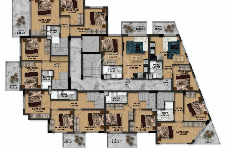 Квартира 3+1 в Алании, Турция | PKK-57505