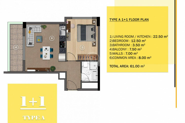 Квартира 3+1 в Алании, Турция | PTE-57612