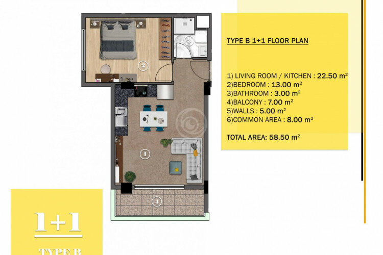 Квартира 3+1 в Алании, Турция | PTE-57612