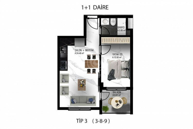 Квартира 2+1 в Алании, Турция | PBB-57881