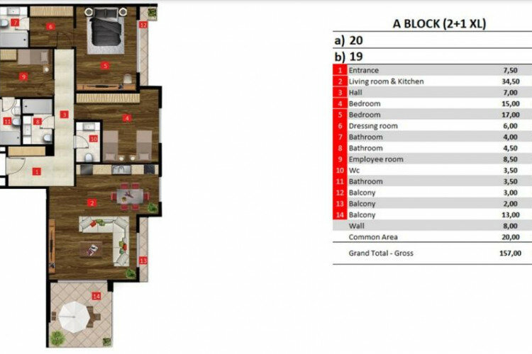 Квартира 3+1 в Алании, Турция | PBB-57913