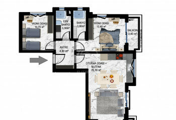 Квартира 1+1 в Алании, Турция | SBB-58200