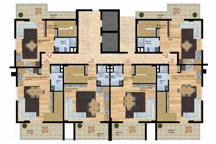 Квартира 1+1 в Алании, Турция | SBB-58228