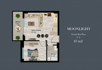 Квартира 2+1 в Алании, Турция | PTE-58268