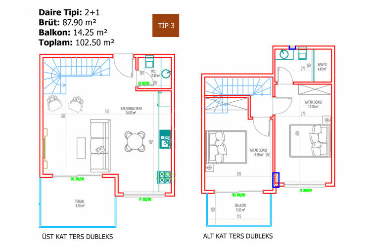 Квартира 2+1 в Алании, Турция | SBB-65625