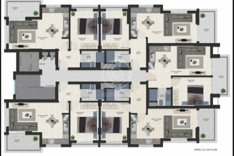 Квартира 3+1 в Алании, Турция | SBB-61506