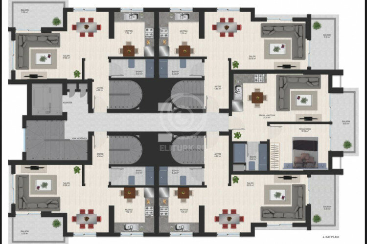 Квартира 3+1 в Алании, Турция | SBB-61506