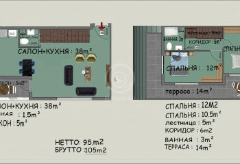 Квартира 2+1 в Алании, Турция | STE-59300