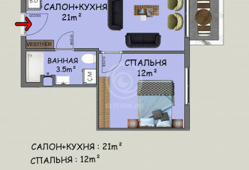 Квартира 2+1 в Алании, Турция | STE-59300