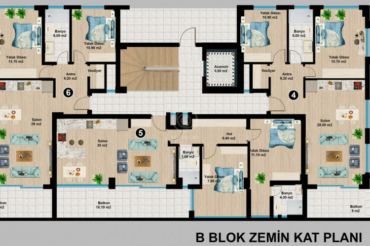 Квартира 2+1 в Алании, Турция | SBB-59316