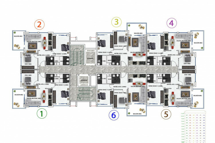 Квартира 2+1 в Алании, Турция | PTE-59478