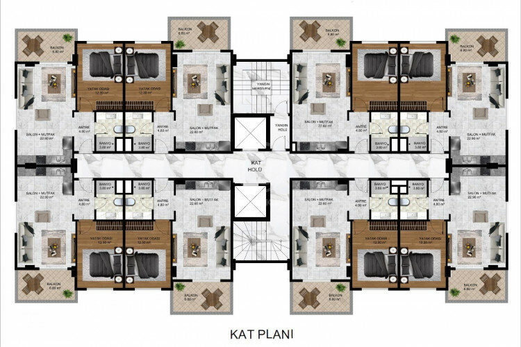 Квартира 2+1 в Алании, Турция | SBB-59508