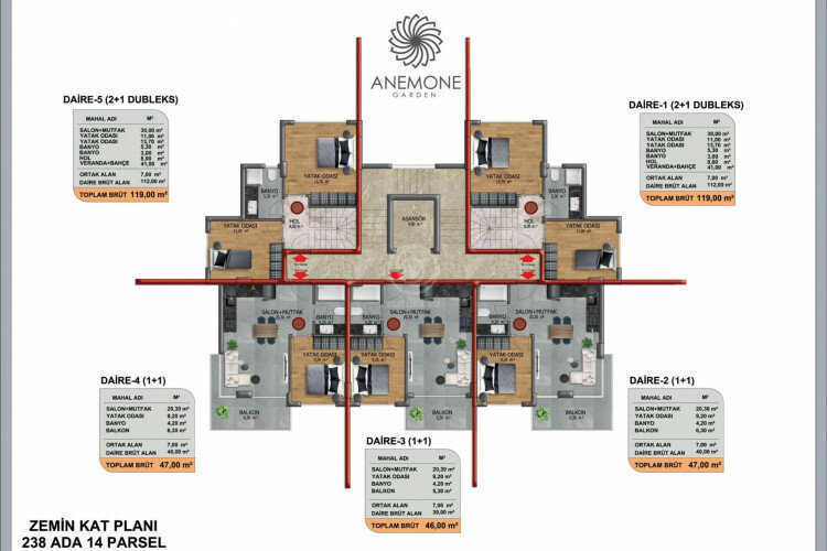 Квартира 1+1 в Алании, Турция | STE-59711