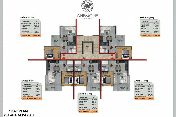 Квартира 1+1 в Алании, Турция | STE-59711