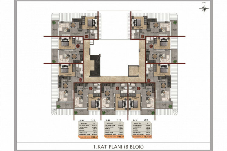 Квартира 1+1 в Алании, Турция | PTE-59997