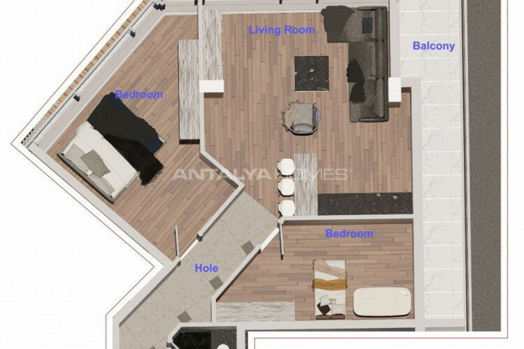 Квартира 1+1 в Анталии, Турция | PBB-60421