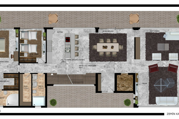 Вилла 4+1 в Каргыджаке, Алания, Турция | PTE-60553