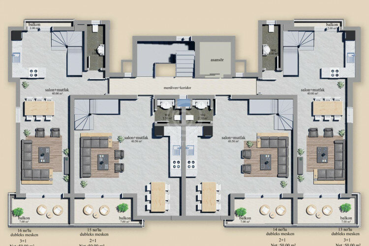 Квартира 3+1 в Алании, Турция | STE-60599