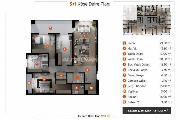 Квартира 3+1 в Бурсе, Турция | SBB-60625