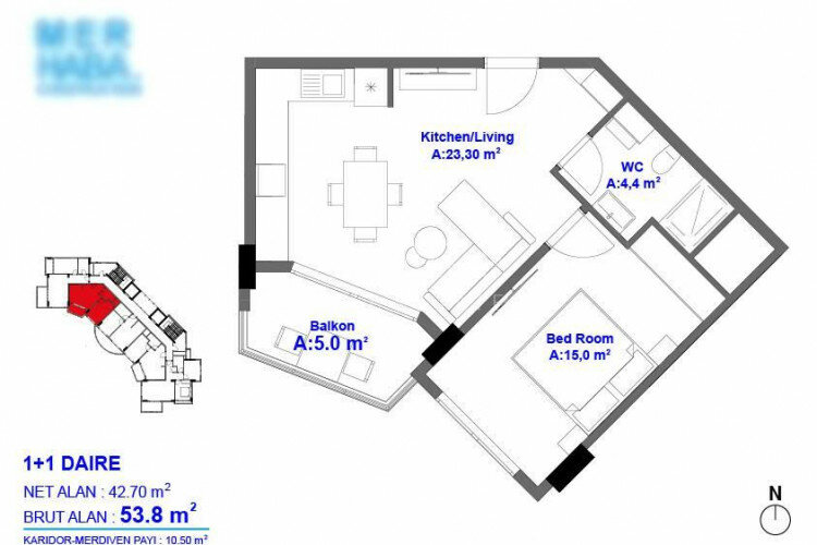 Квартира 1+1 в Алании, Турция | PTE-60638