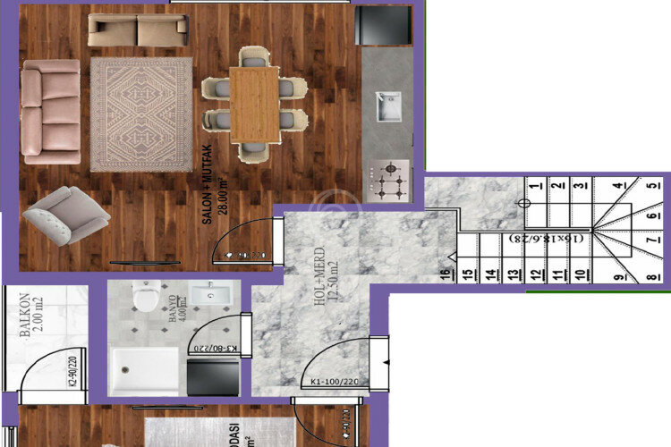 Квартира 2+1 в Газипаше, Турция | PBB-60868