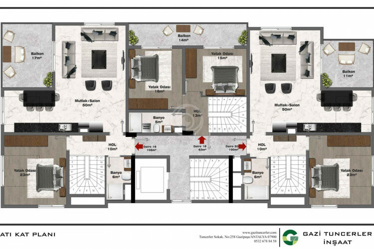 Квартира 1+1 в Газипаше, Турция | SBB-60865