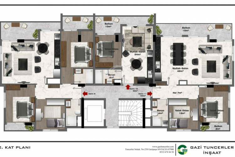 Квартира 1+1 в Газипаше, Турция | SBB-60865