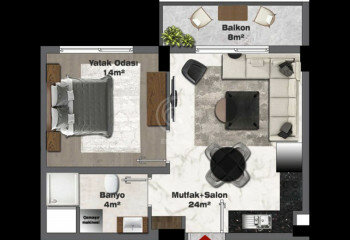 Квартира 1+1 в Газипаше, Турция | SBB-60865