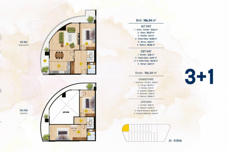 Квартира 3+1 в Бейликдюзе, Турция | SBB-61095