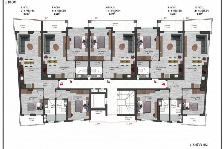 Квартира 1+1 в Алании, Турция | PTE-61255