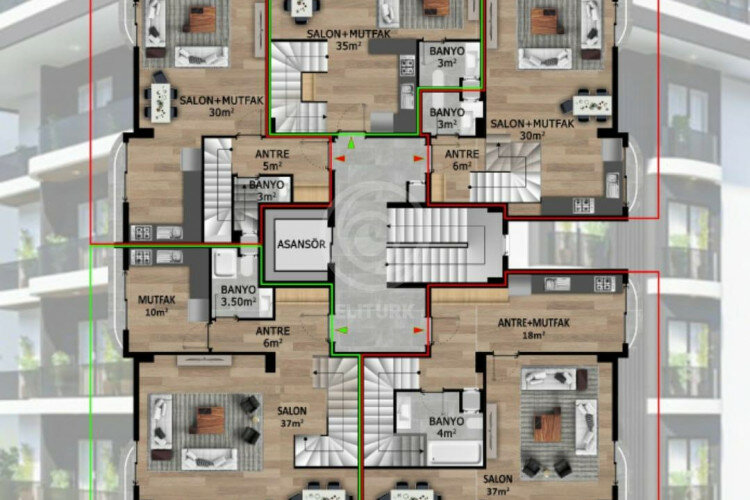 Квартира 1+1 в Алании, Турция | PBB-61298