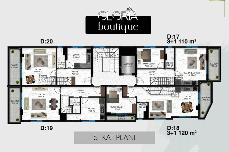 Квартира 1+1 в Алании, Турция | SBB-61295