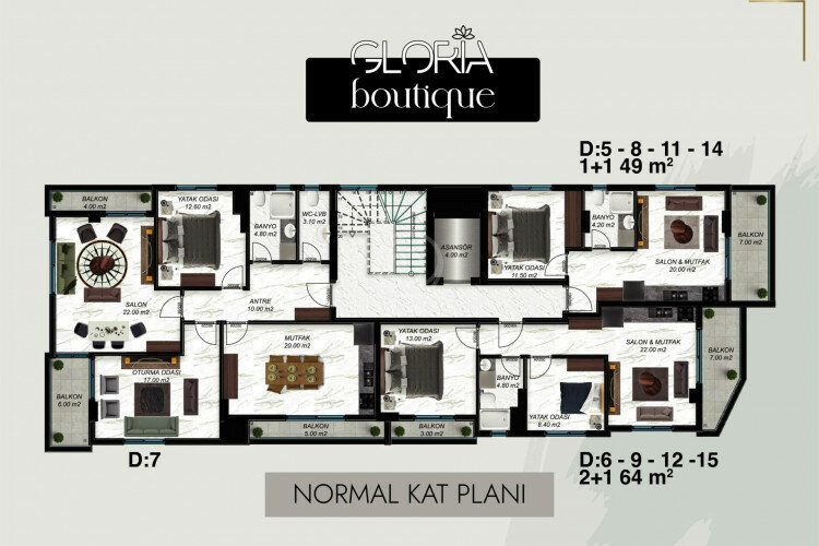 Квартира 1+1 в Алании, Турция | SBB-61295