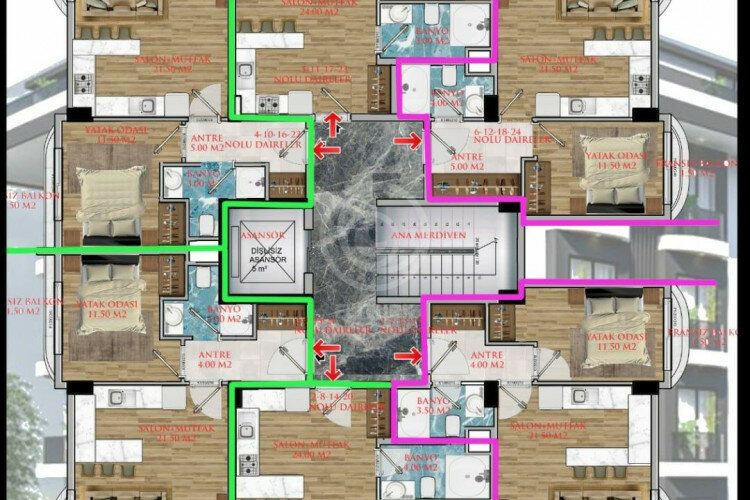 Квартира 2+1 в Алании, Турция | STE-61299